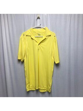 OGIO Golf Shirt Mens Size Large Bright Yellow Short Sleeve Collared Polo